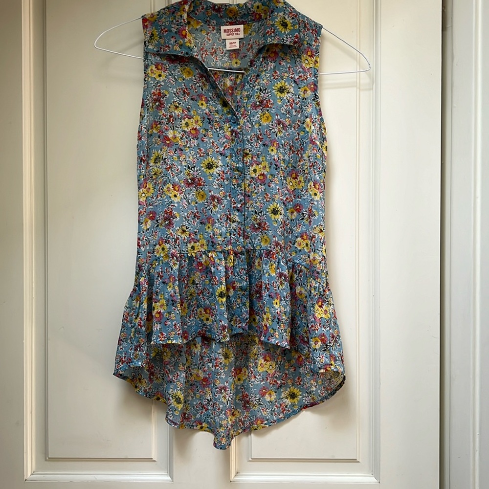 Mossimo Supply Co Floral Sheer Blouse